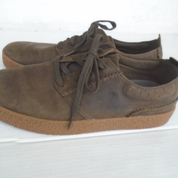 Clarks Mens Streethillace Low Leather Oxford Shoes Size 11.5 Brown main image 4